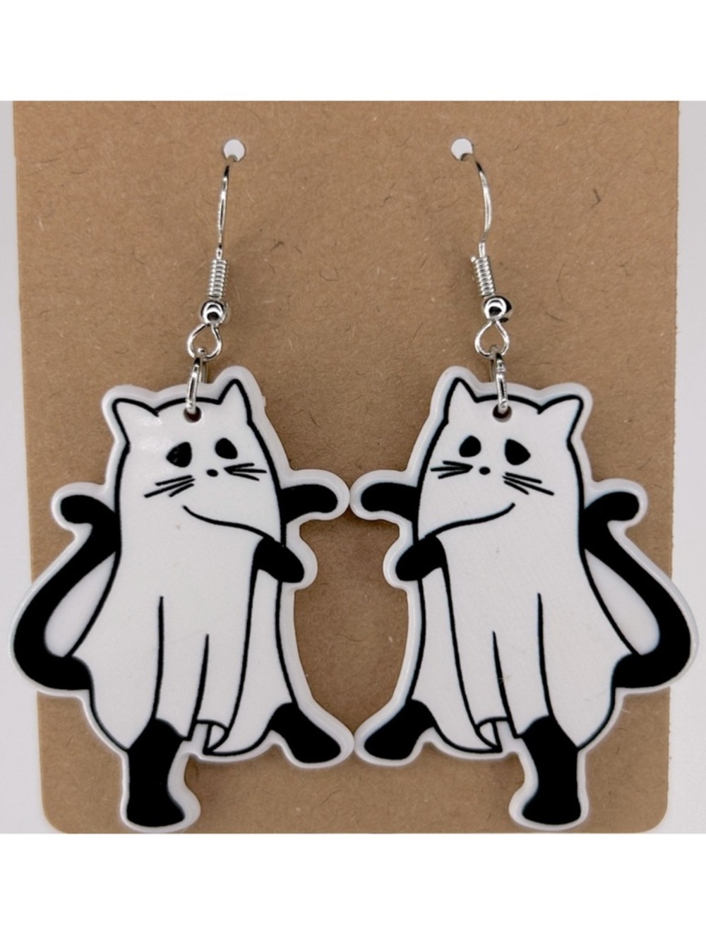 Charming Halloween Cat Ghost Acrylic Earrings  Fashion Jewelry